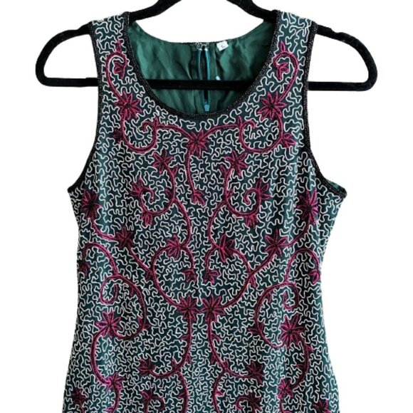 Vintage maxi embroidery and beads fitted dress - Picture 15 of 16